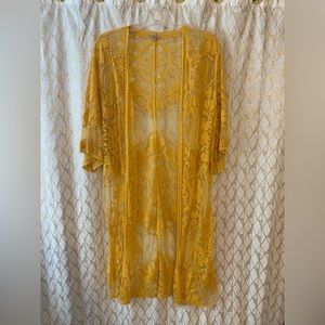 Floral lace duster kimono